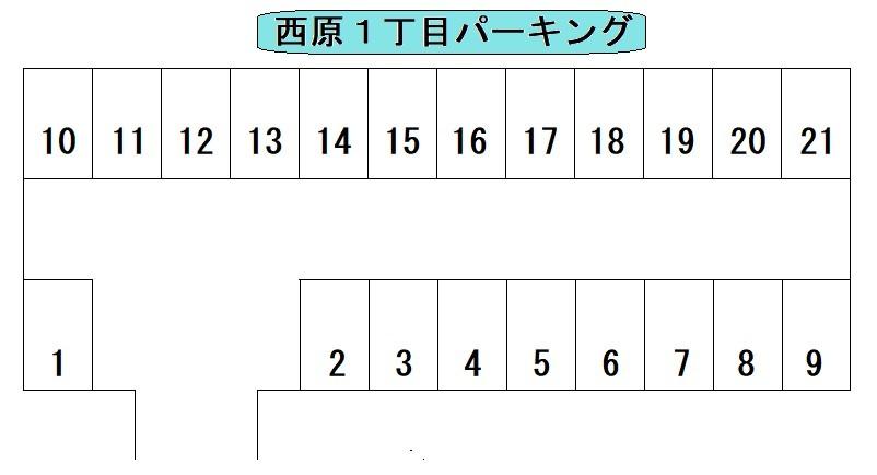 西原１丁目パーキングの駐車配置図