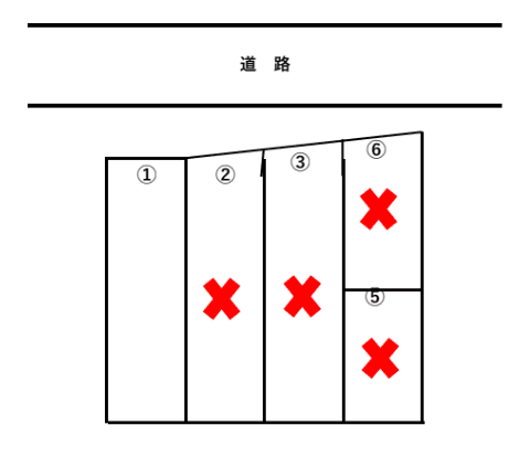 矢岳町第２駐車場⑧の駐車配置図