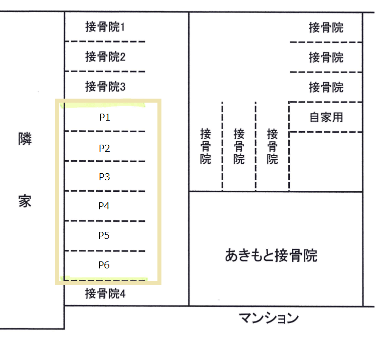 あきもと駐車場の駐車配置図