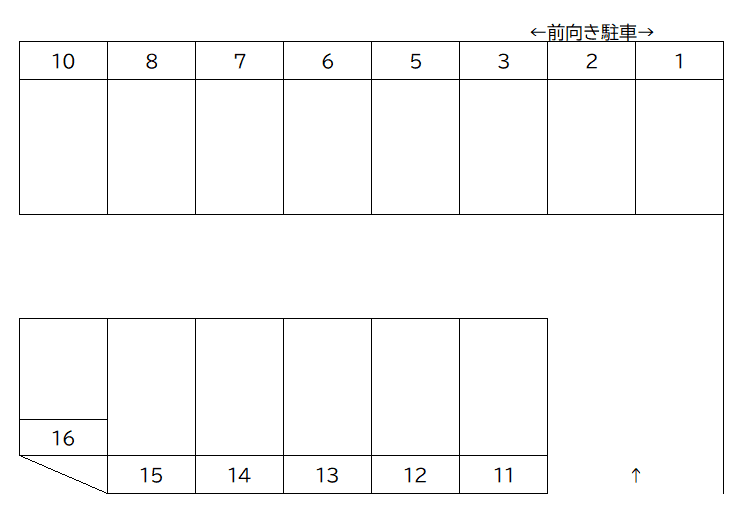 篠原駐車場の駐車配置図