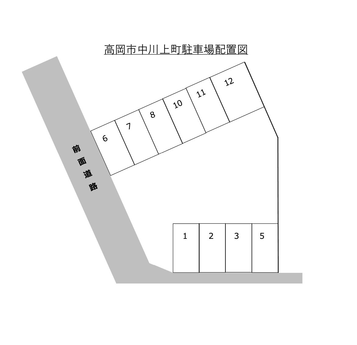 高岡市中川上町駐車場の駐車配置図