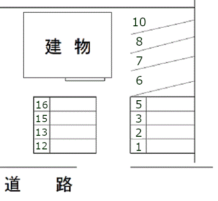 港パークの駐車配置図