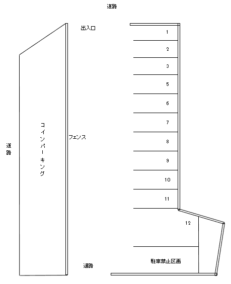 中央第二パーキングの駐車配置図
