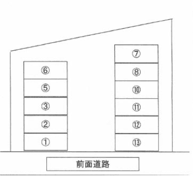 鹿骨１ー１５駐車場の駐車配置図