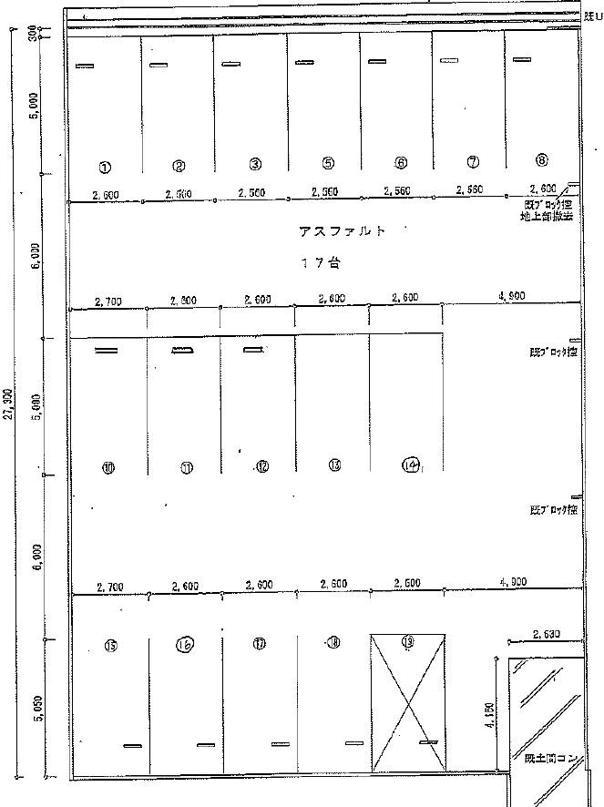 今町3丁目月極駐車場の駐車配置図