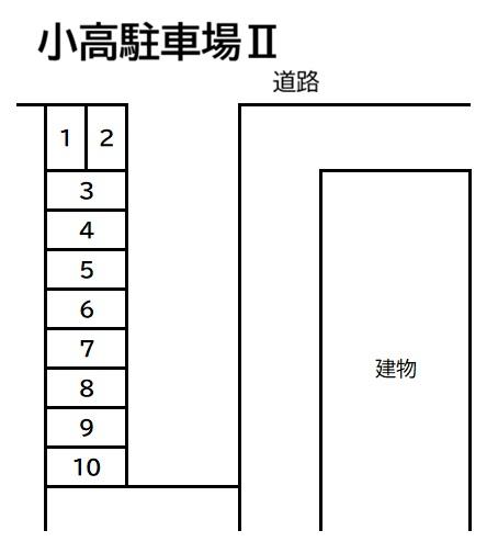 小高駐車場Ⅱの駐車配置図