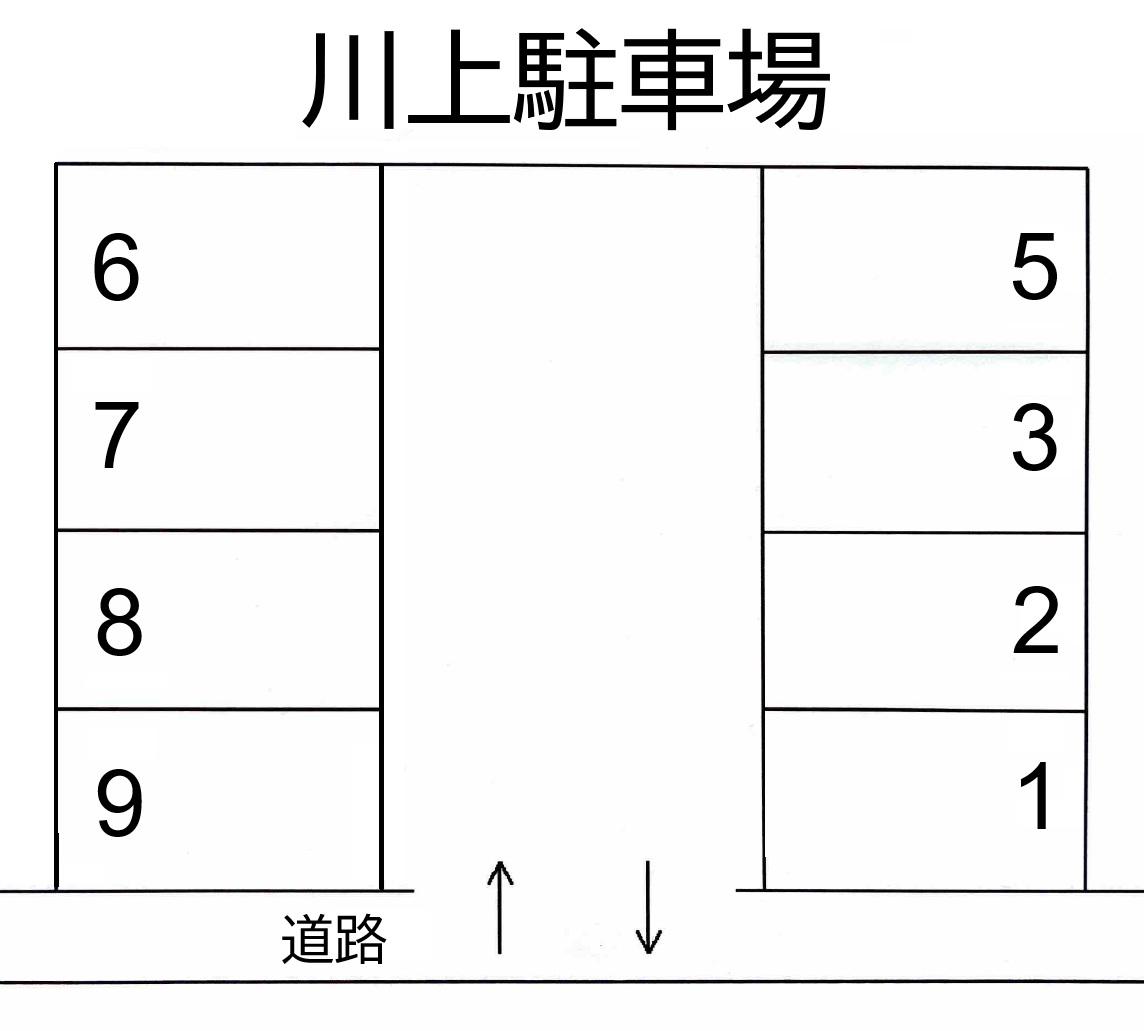 川上駐車場の駐車配置図