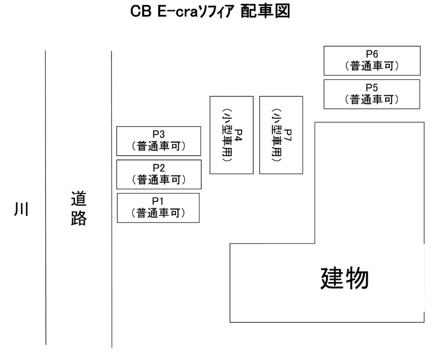 CB E-craｿﾌｨｱの駐車配置図