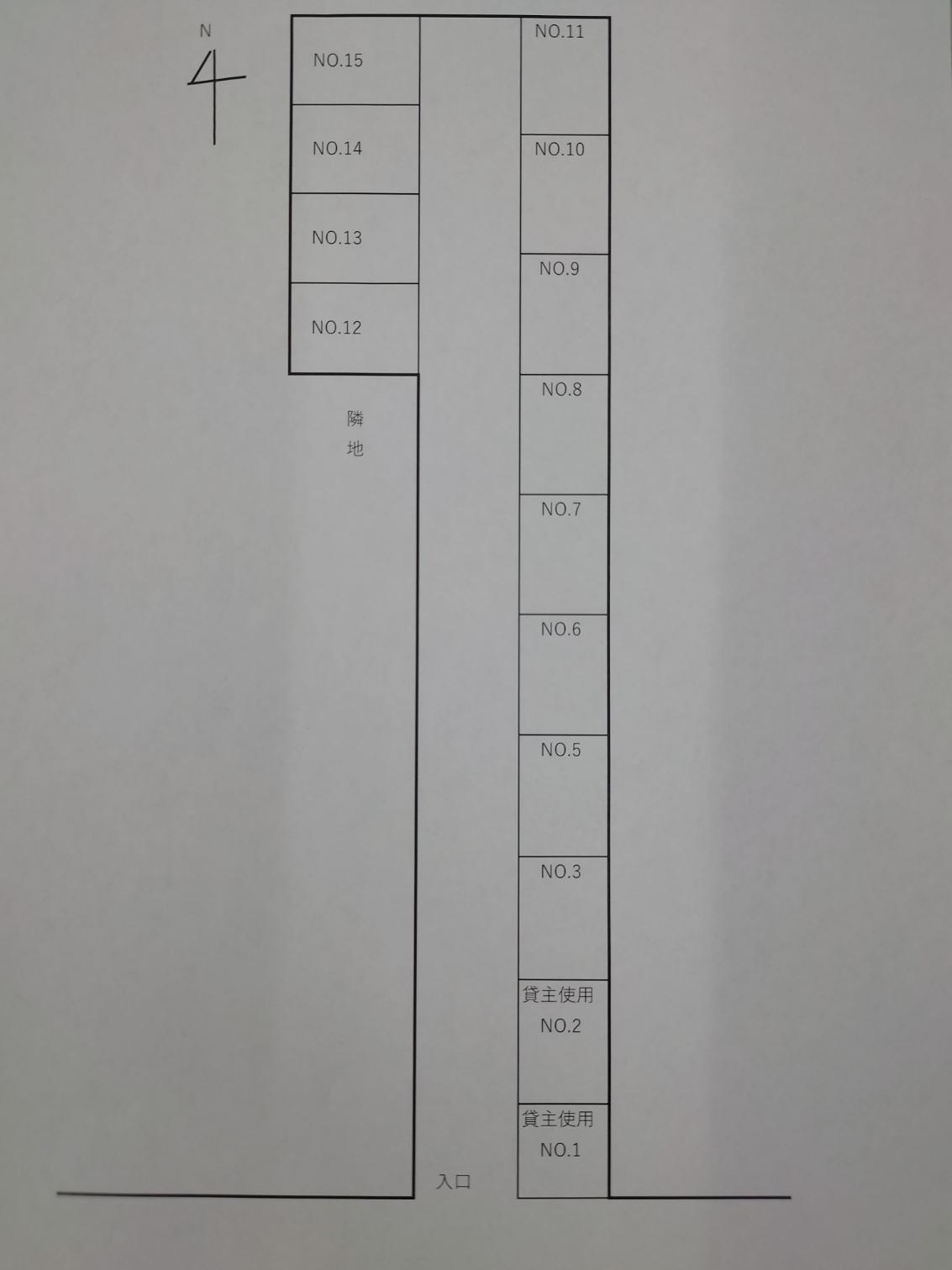 本村三丁目駐車場(2-25)の駐車配置図