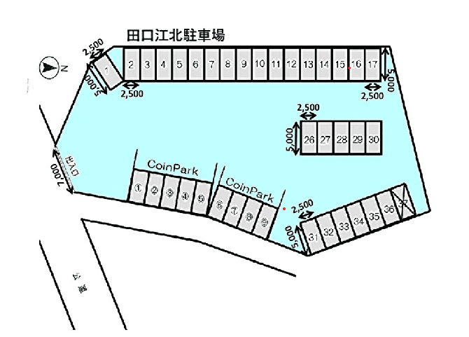 田口第２江北駐車場の駐車配置図