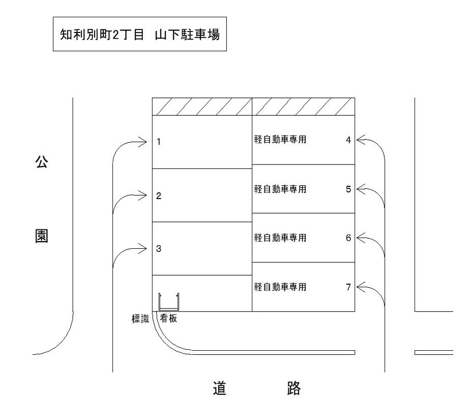 知利別町2丁目　山下駐車場の駐車配置図