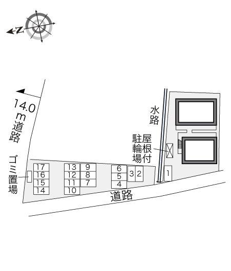 ソルテリア(24452)　敷地外駐車場の駐車配置図