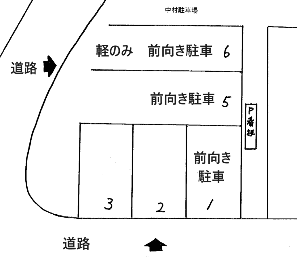 １１７・中村駐車場の駐車配置図