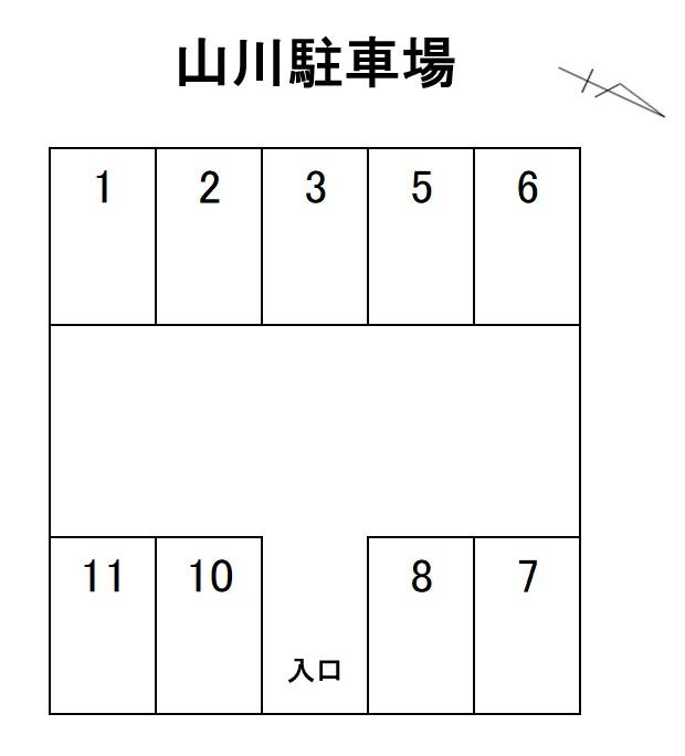 山川駐車場の駐車配置図