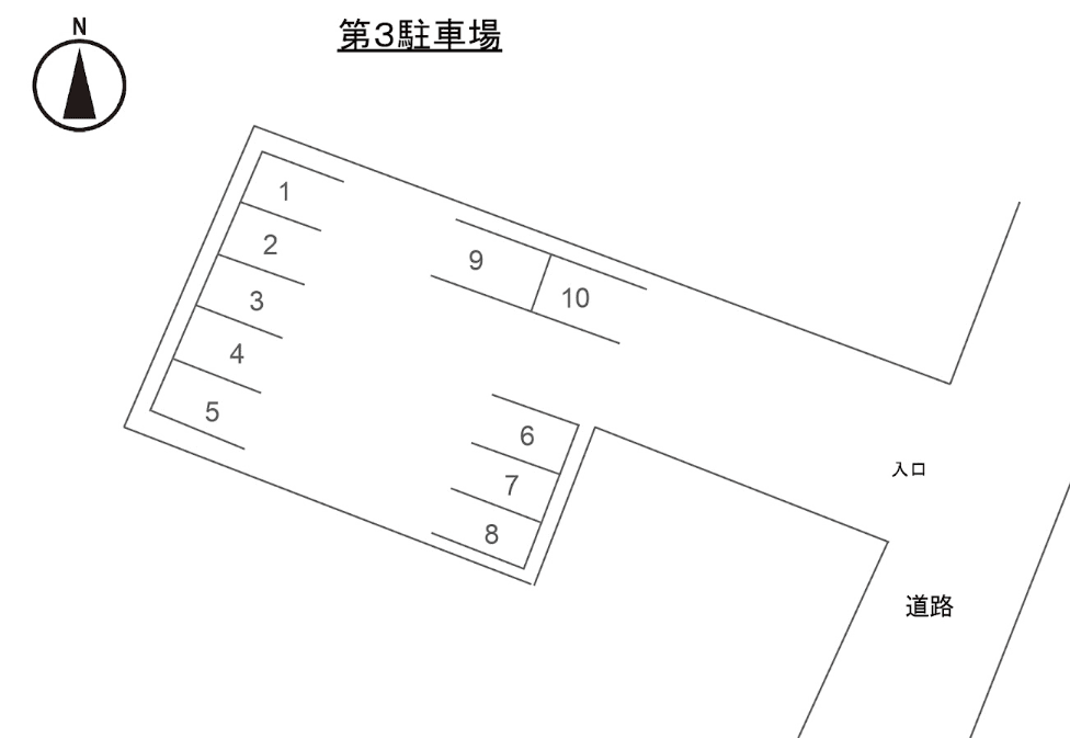 第3駐車場の駐車配置図