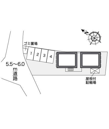 クレール上野芝向ヶ丘(26269)の駐車配置図