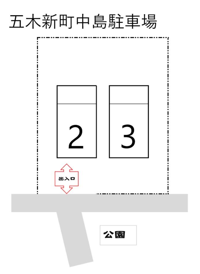 五木新町中島駐車場の駐車配置図