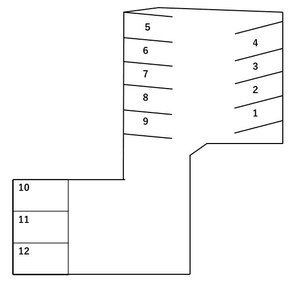 仲村荘契約駐車場の駐車配置図