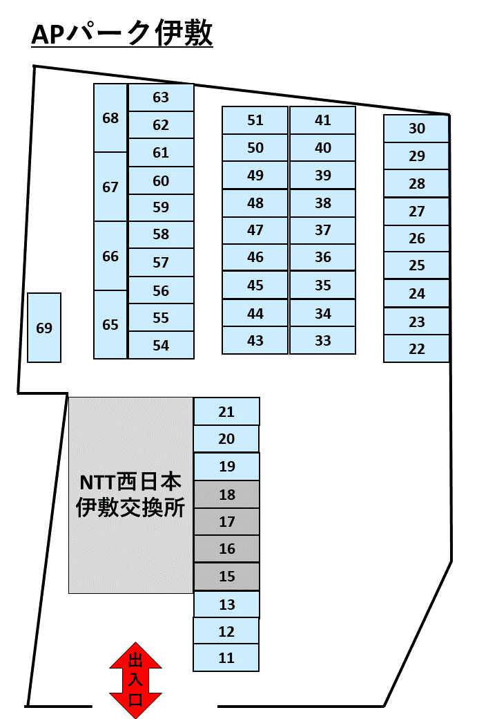 ＡＰパーク伊敷の駐車配置図
