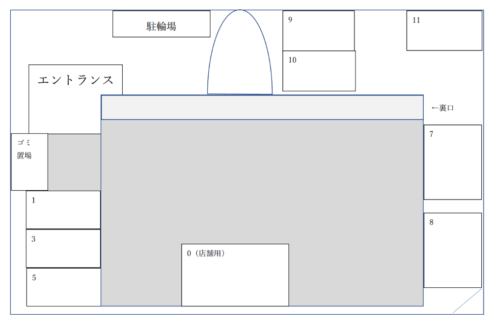 ヴィクトワールワコー月極敷地内駐車場の駐車配置図
