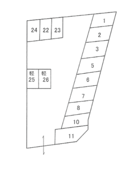 中島ガレージの駐車配置図