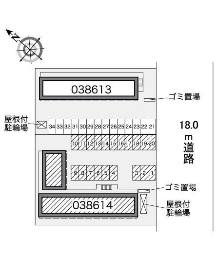 Ｃａｌｍ江別Ⅱ(38614)の駐車配置図