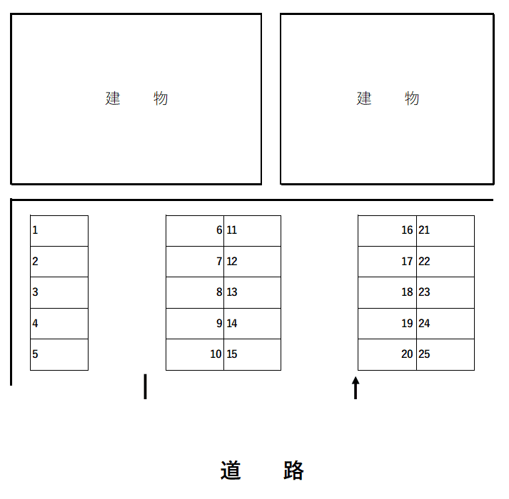 長嶺南1丁目駐車場の駐車配置図