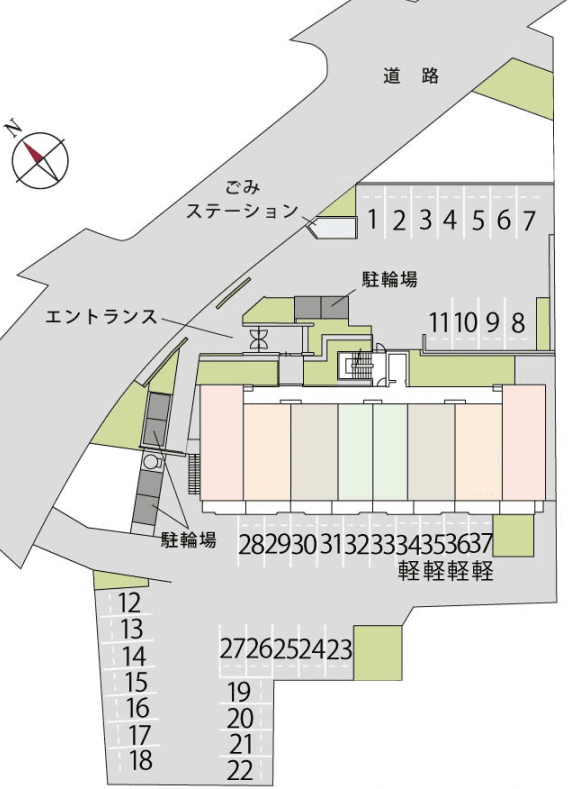 コロッサル六地蔵の駐車配置図