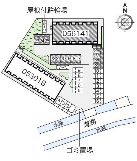 クレイノ福室南２(56141)の駐車配置図