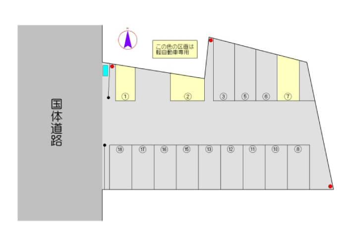 和歌山市田中町（W-田中町）の駐車配置図