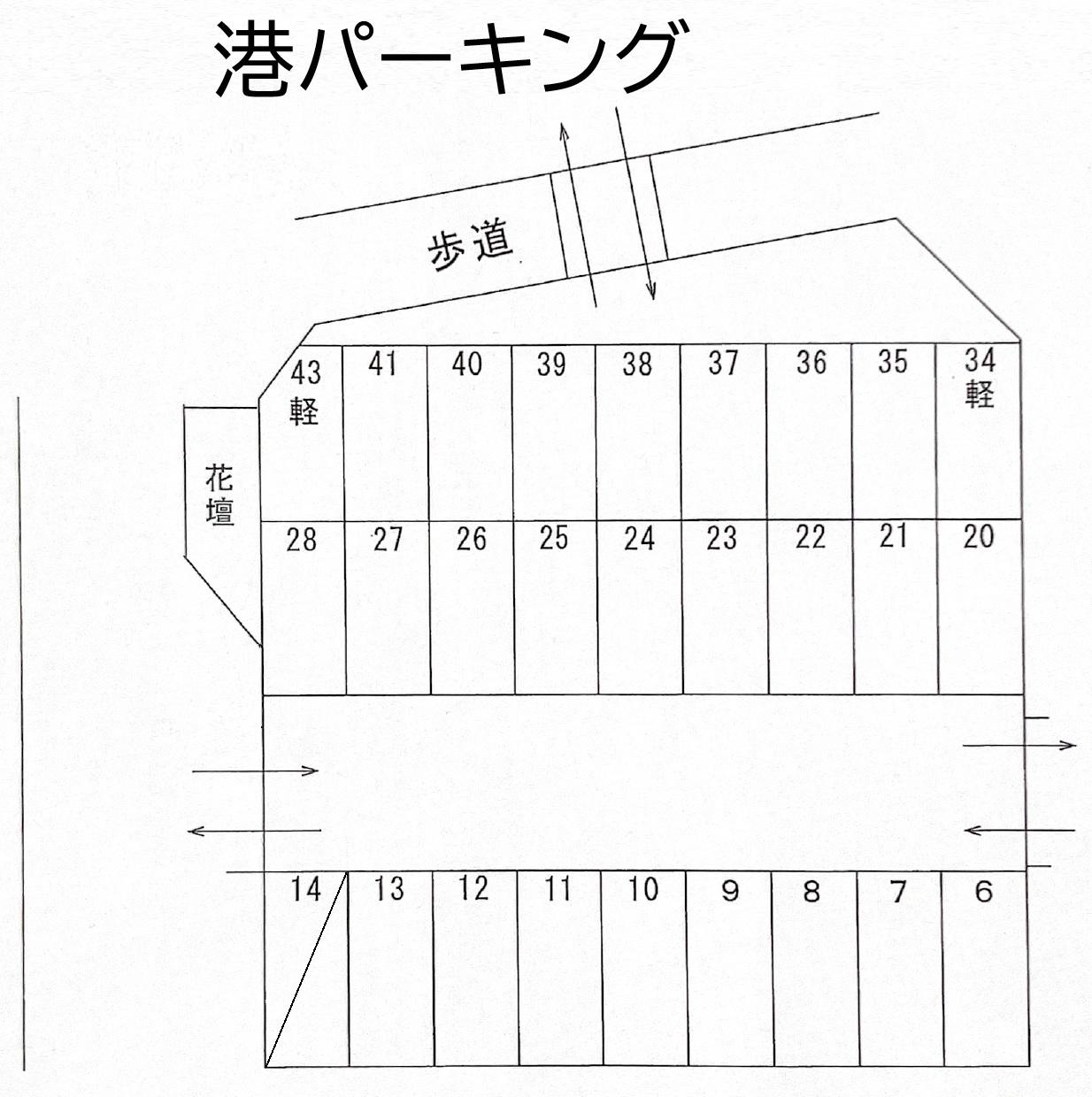 港パーキングの駐車配置図