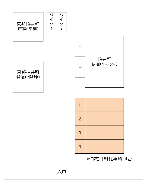 東邦ハウス柏井町駐車場の駐車配置図