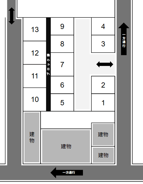 ダイイチ横駐車場の駐車配置図