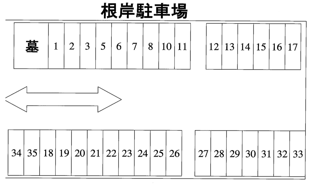 根岸駐車場の駐車配置図