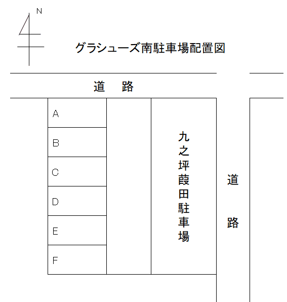 グラシューズ南駐車場の駐車配置図