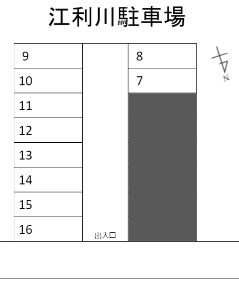 江利川駐車場Bの駐車配置図