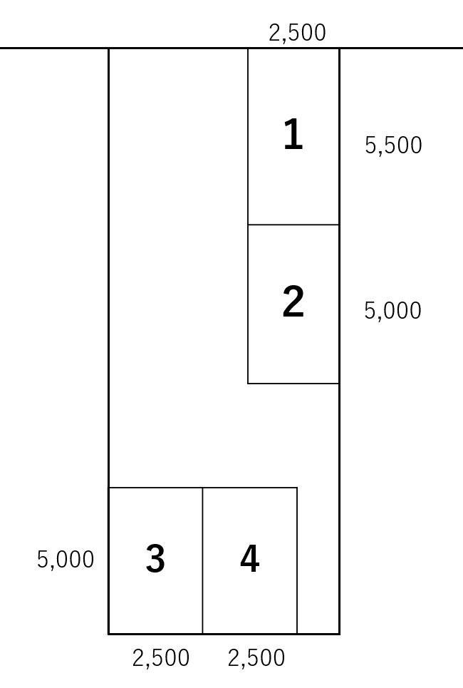 西泉駐車場の駐車配置図