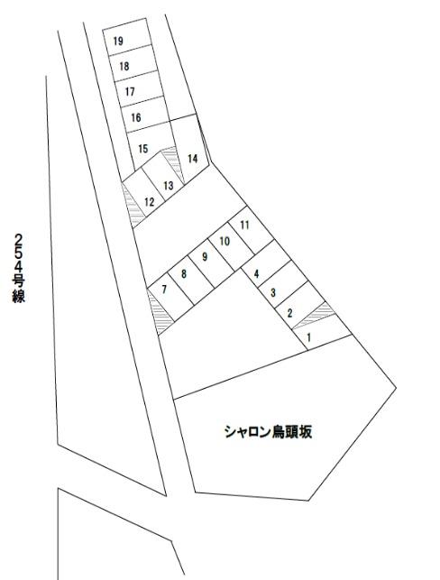 岸パーキングの駐車配置図