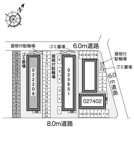 縄手(22208)の駐車配置図