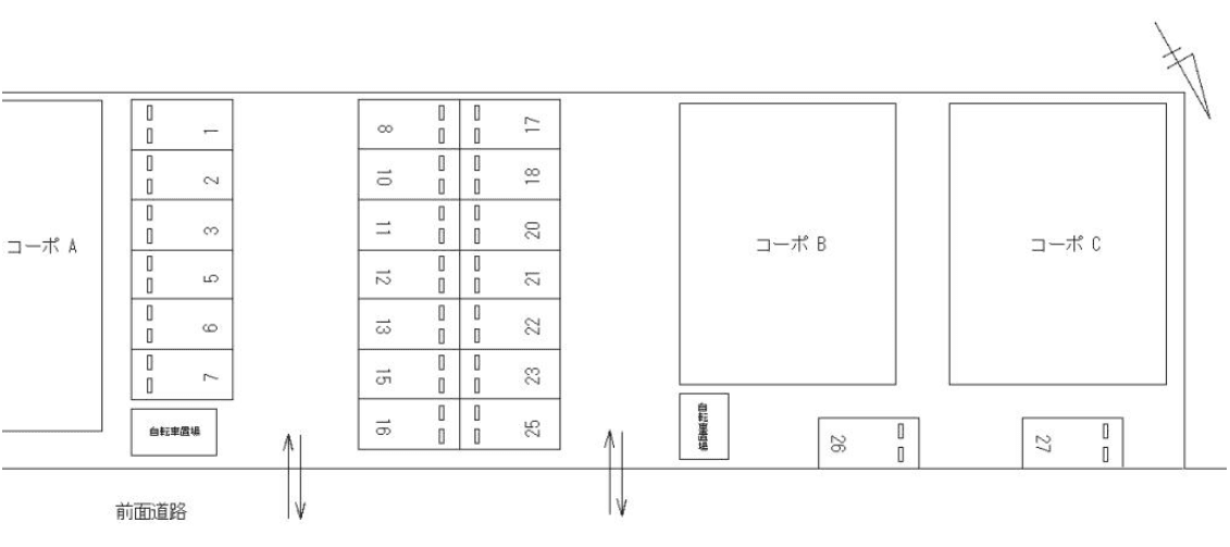 FKグラシアABC駐車場の駐車配置図