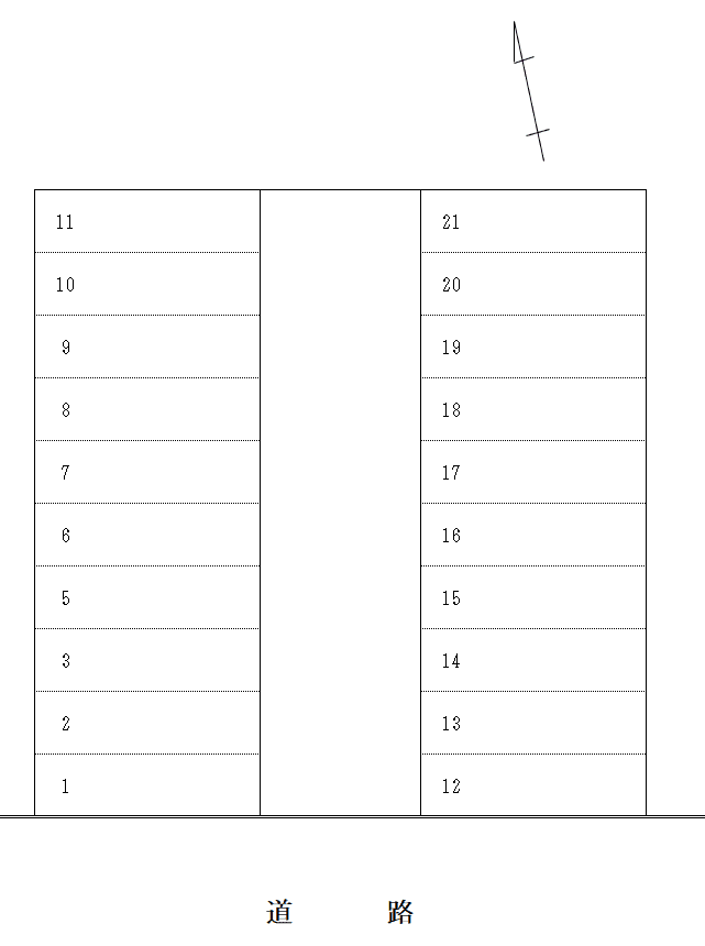 双葉町パーキングの駐車配置図
