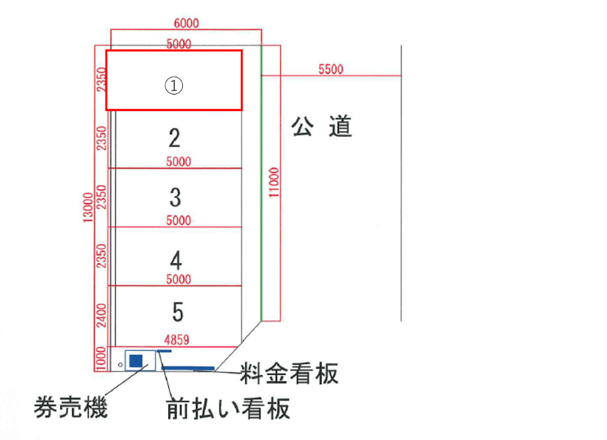 富士駅前第２の駐車配置図