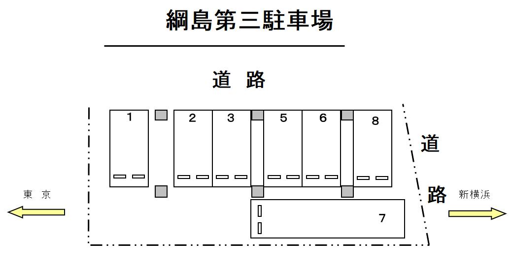 SSK綱島第三駐車場の駐車配置図