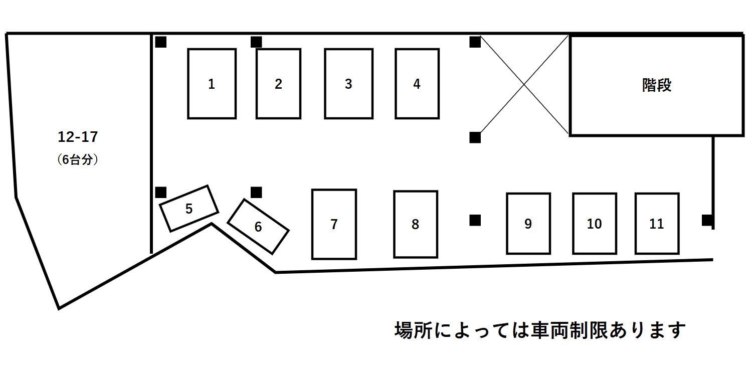 金城駐車場の駐車配置図