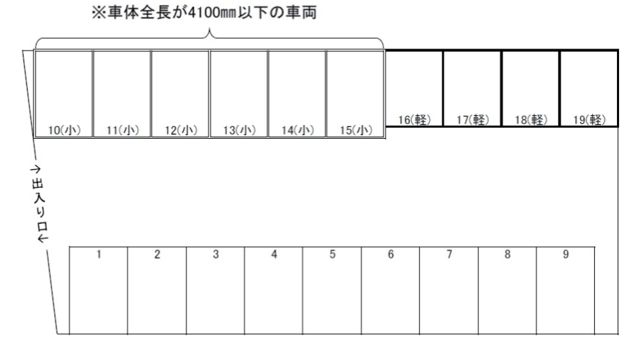 エスケイ通古賀パーキングの駐車配置図