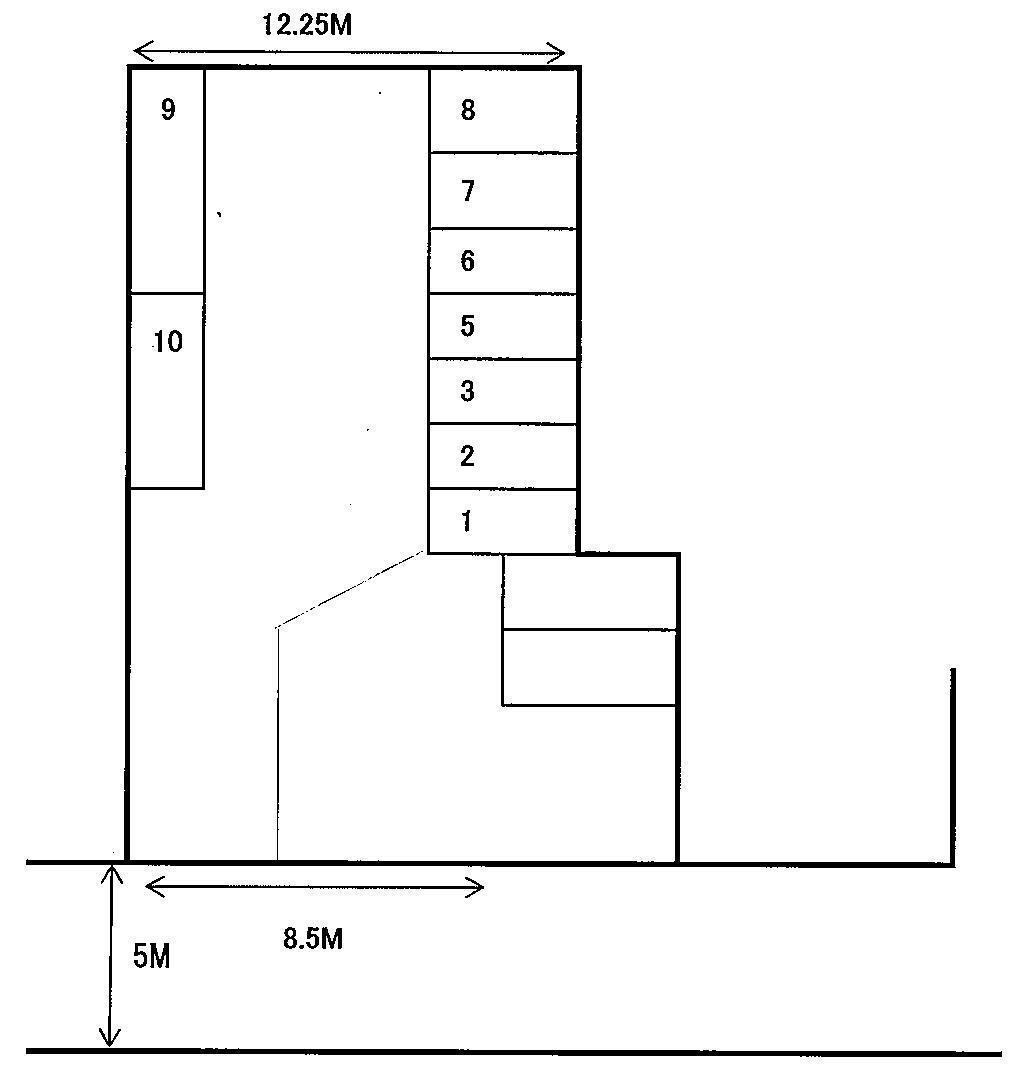 堀本駐車場の駐車配置図
