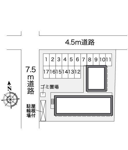 クレインコート横田(27019)の駐車配置図