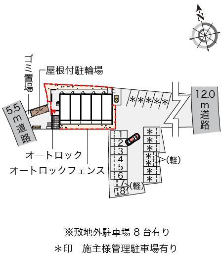クレイノ北条(56541) 敷地外駐車場の駐車配置図
