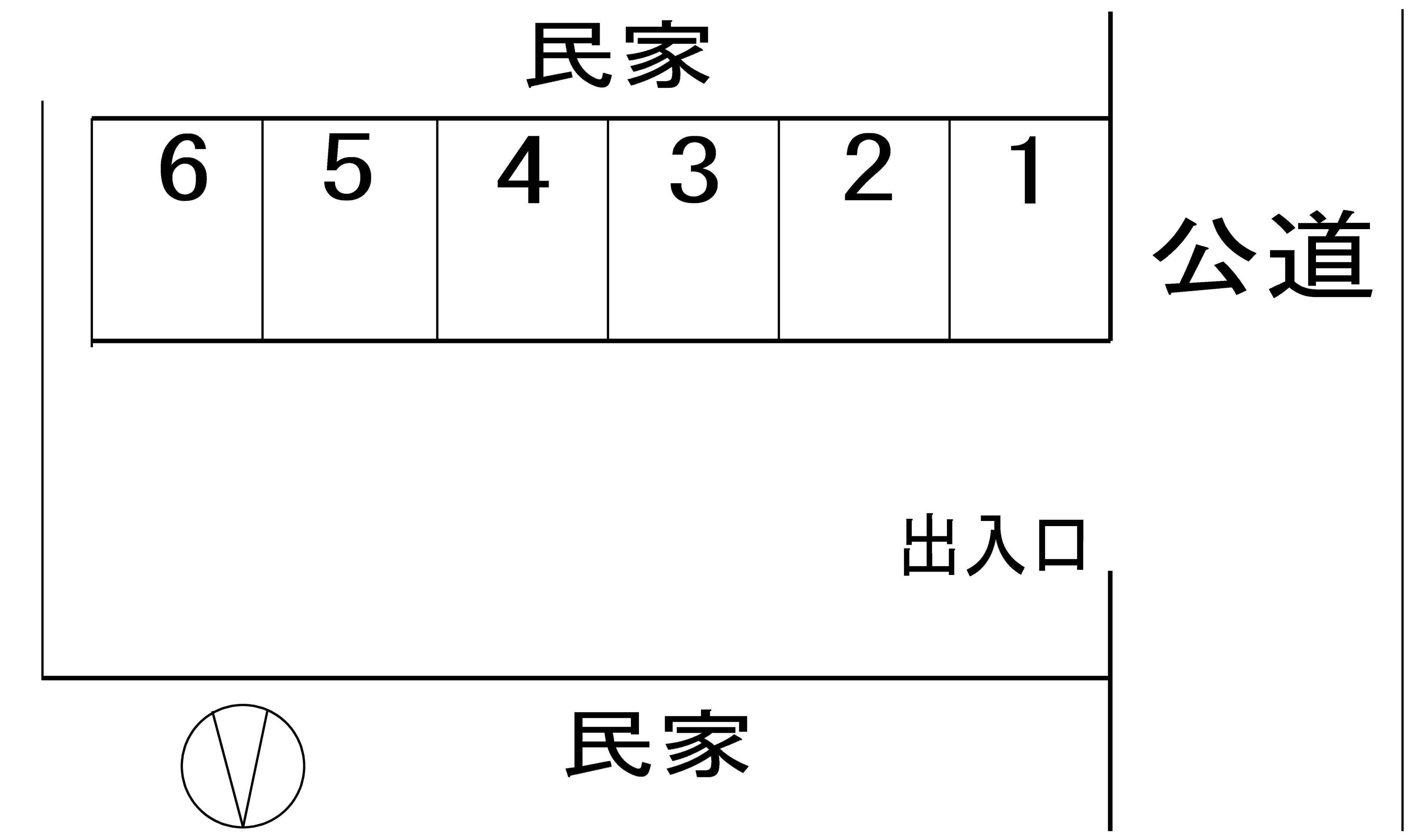 大沢北駐車場の駐車配置図