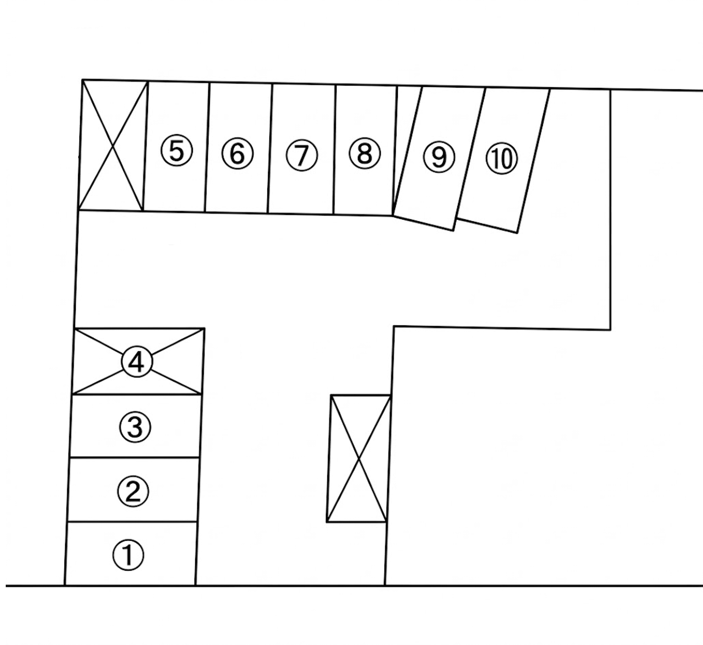 長塚駐車場の駐車配置図